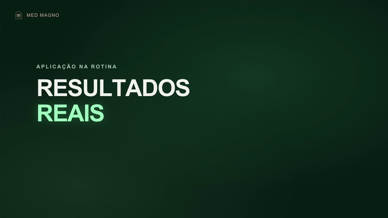 Tela cheia verde com o título Resultados reais